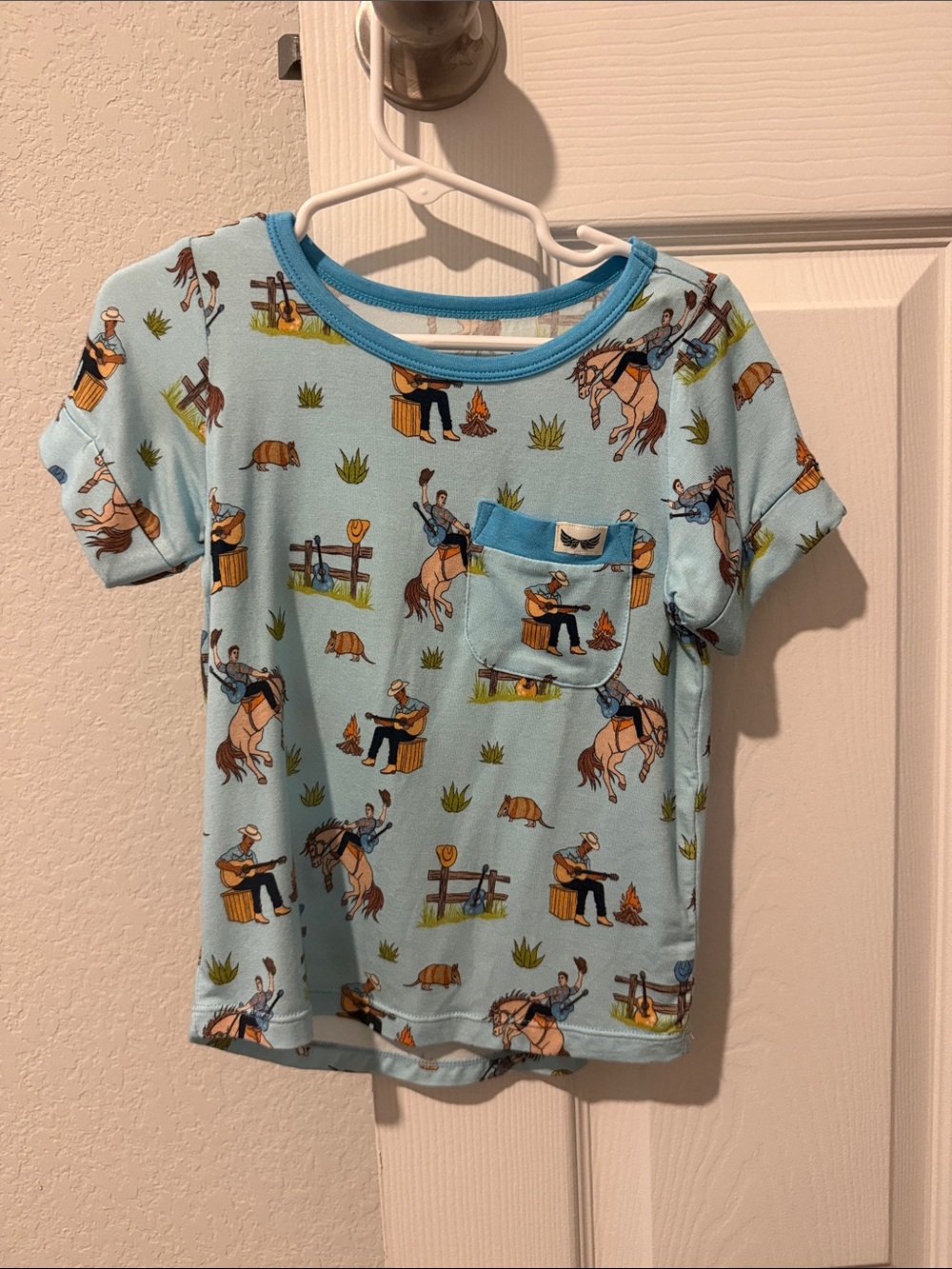 Free Birdees - Singing Cowboy Print Pocket T-Shirt
